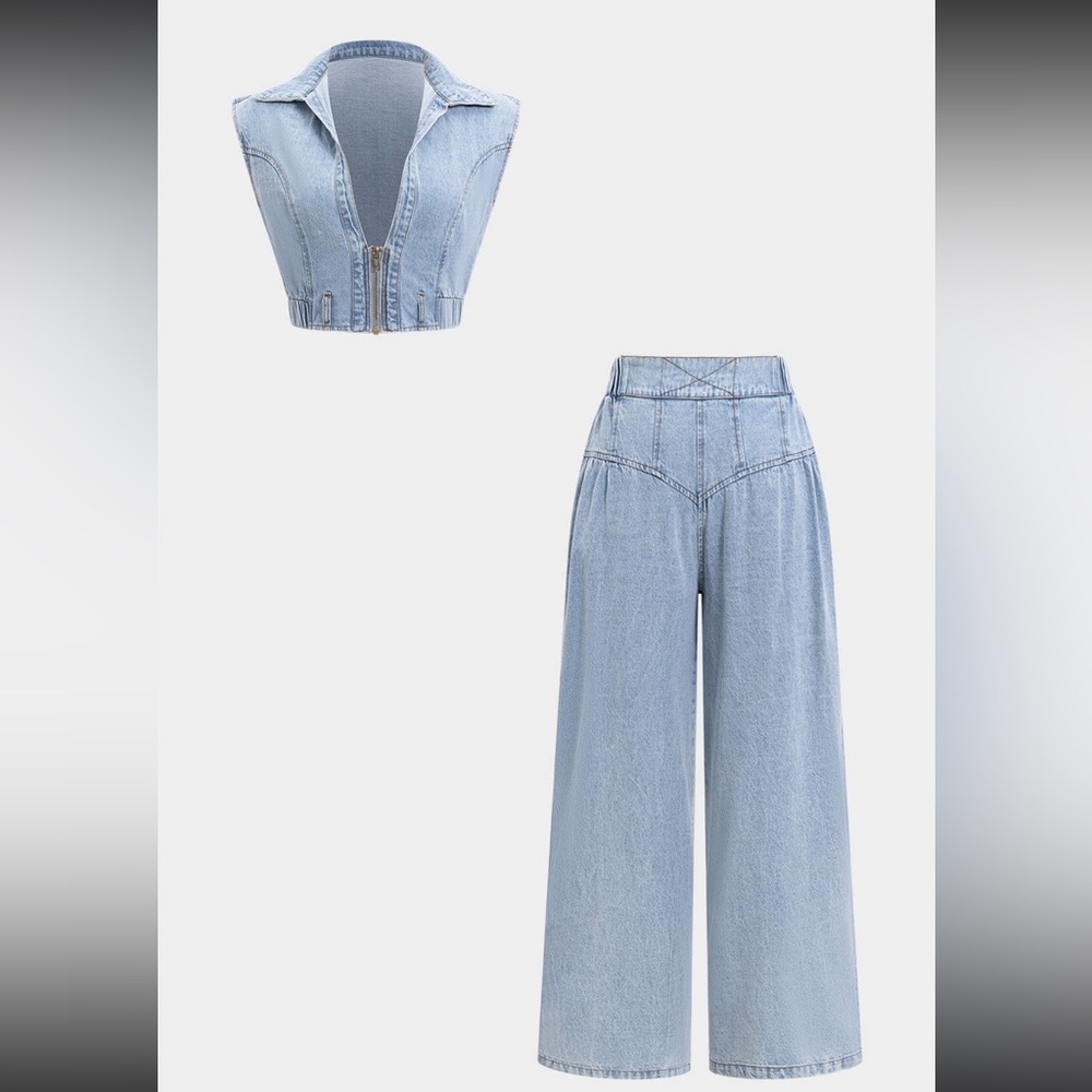 Denim Sleeveless Jumpsuit